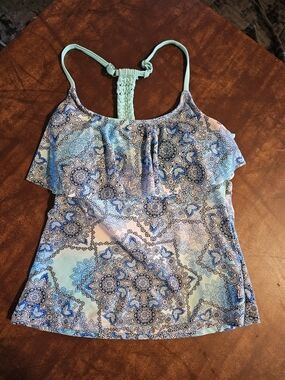 🌊💙 SO Blue Floral Tankini Swim Top – Women’s Small 💙🌊